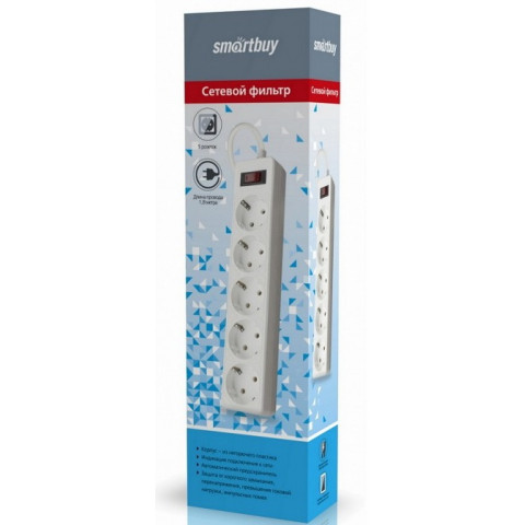 Smartbuy SBSP-18-W, 1.8м, 10A белый сетевой фильтр