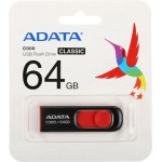 Adata USB2.0 64Gb  C008 Flash Drive (Black/Red) флешка