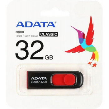 Adata USB2.0 32Gb C008 Flash Drive (Black/Red) флешка Adata USB2.0 32Gb C008 Flash Drive (Black/Red) флешка