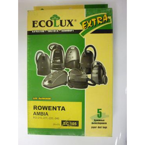 Ecolux EC 105 пылесборники (5 штук) Rowenta Ambia